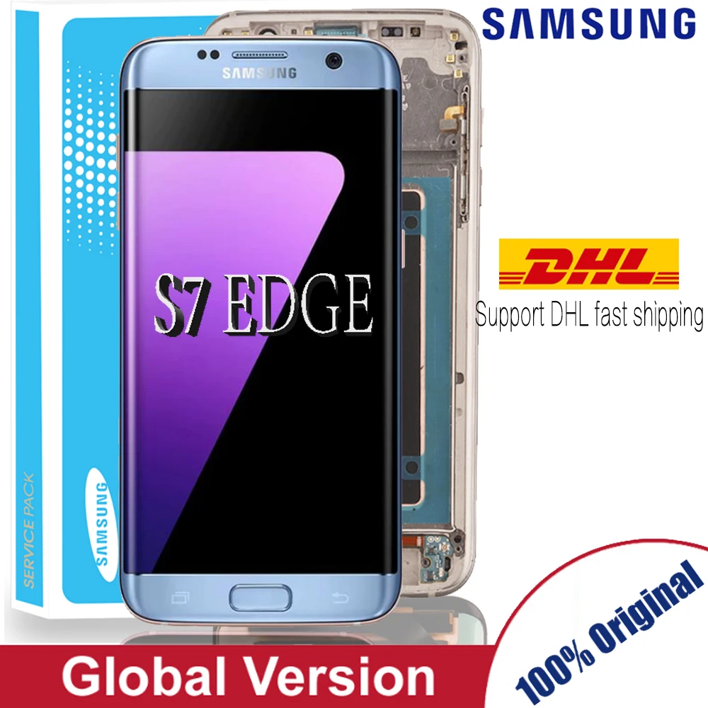 Original 5.5'' Super Amoled Display With Frame For Samsung Galaxy S7 Edge  G935 G935f Touch Screen Digitizer Display+service Pack - Mobile Phone Lcd  Screens - AliExpress