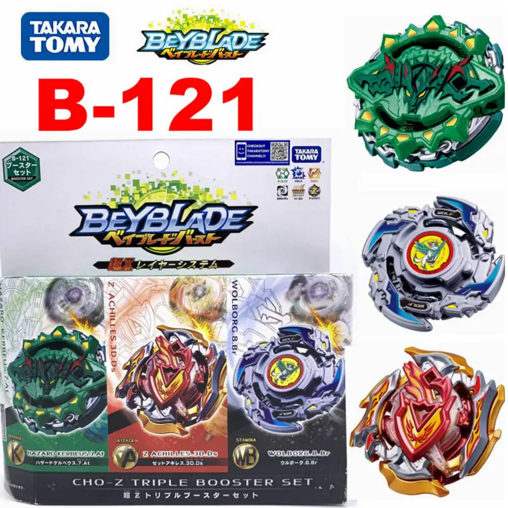 100% Оригинальный TAKARA TOMY BEYBLADE BURST B 121 3 на тройных усилителей|Волчки| |