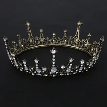 European Style Retro Alloy Headwear Baroque Bride Hair Accessories Circle Full Circle Zircon Crown Wedding Accessories