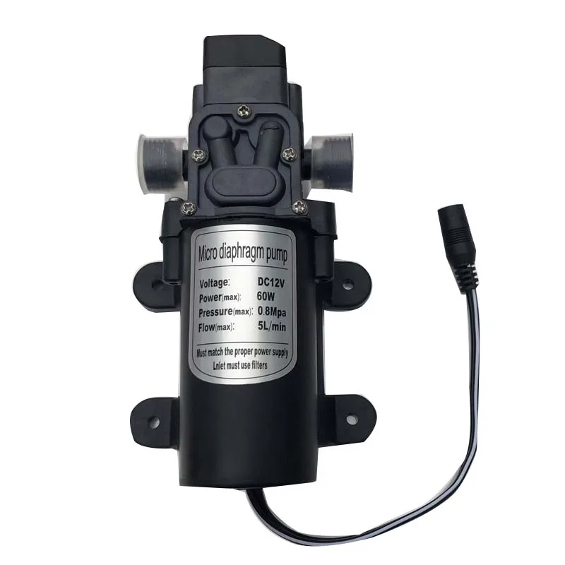 Прочный DC 12 V 5L/min сельскохозяйственный Электрический водяной насос черный