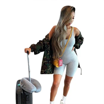 

Black Gray Bodycon Playsuit Women Wear Sexy Jumpsuit Summer 2020 Party Club Romper Jumpsuits Shorts