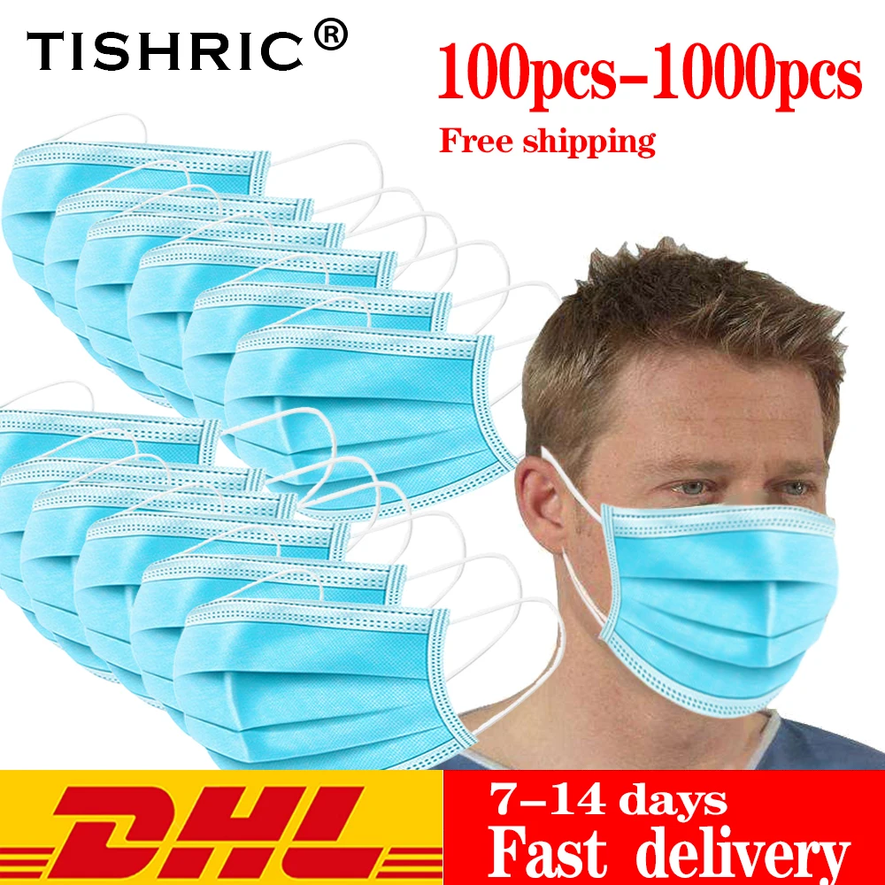 

TISHRIC Anti-fog Disposable Face Mask 3 Layer Earloop Protection Mouth Masks Filter Safety Mask Anti-Dust Waterproof Mouth Mask