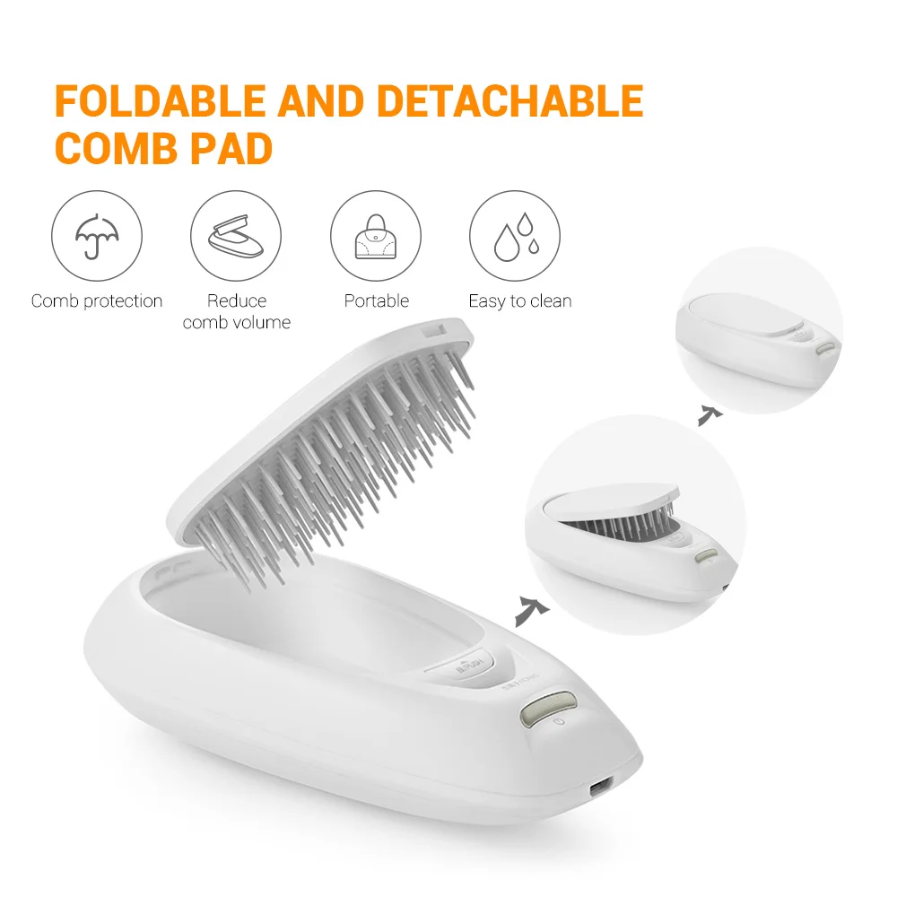 

Xiaomi mijia Negative Ion Hair Care Hot Comb Head Scalp Massage Hair Growth Anti Static Brush Usb Cable