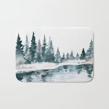 

Winter Mountain River Doormat Purple Door Mat Entrance Rug Home Carpet Living Room Bathroom Kitchen Floor Mats Anti Slip