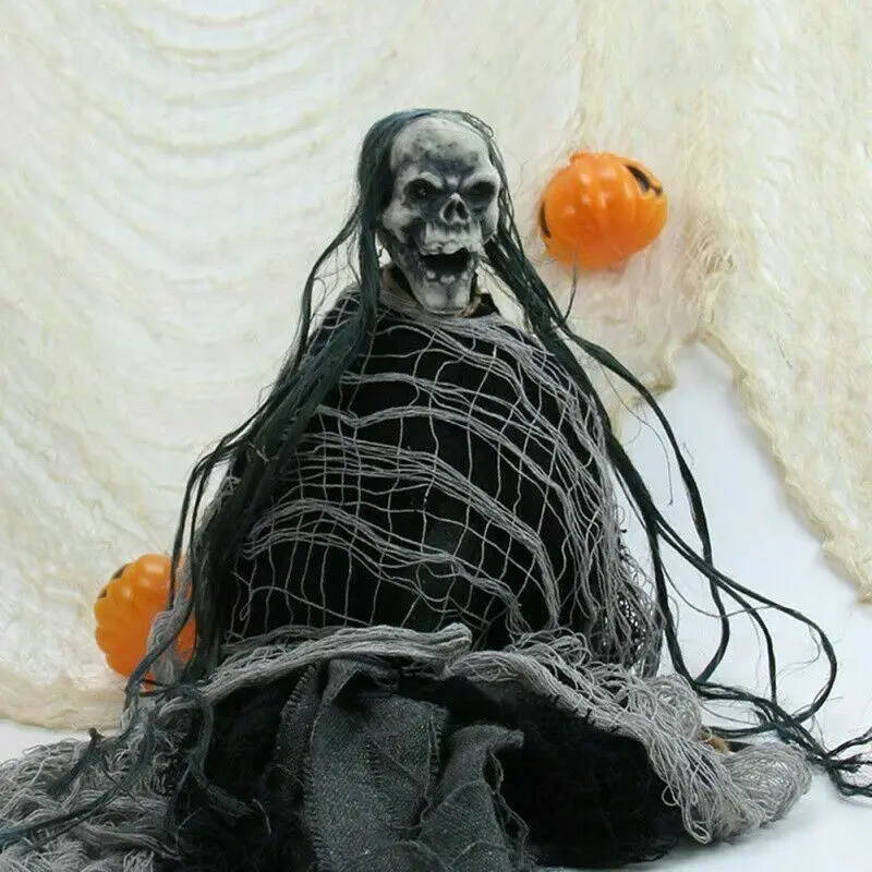 

1PC Halloween Decoration 4.6M Black Creepy Gauze Cloth Gothic Props Party Night Club Decoration Door Decor