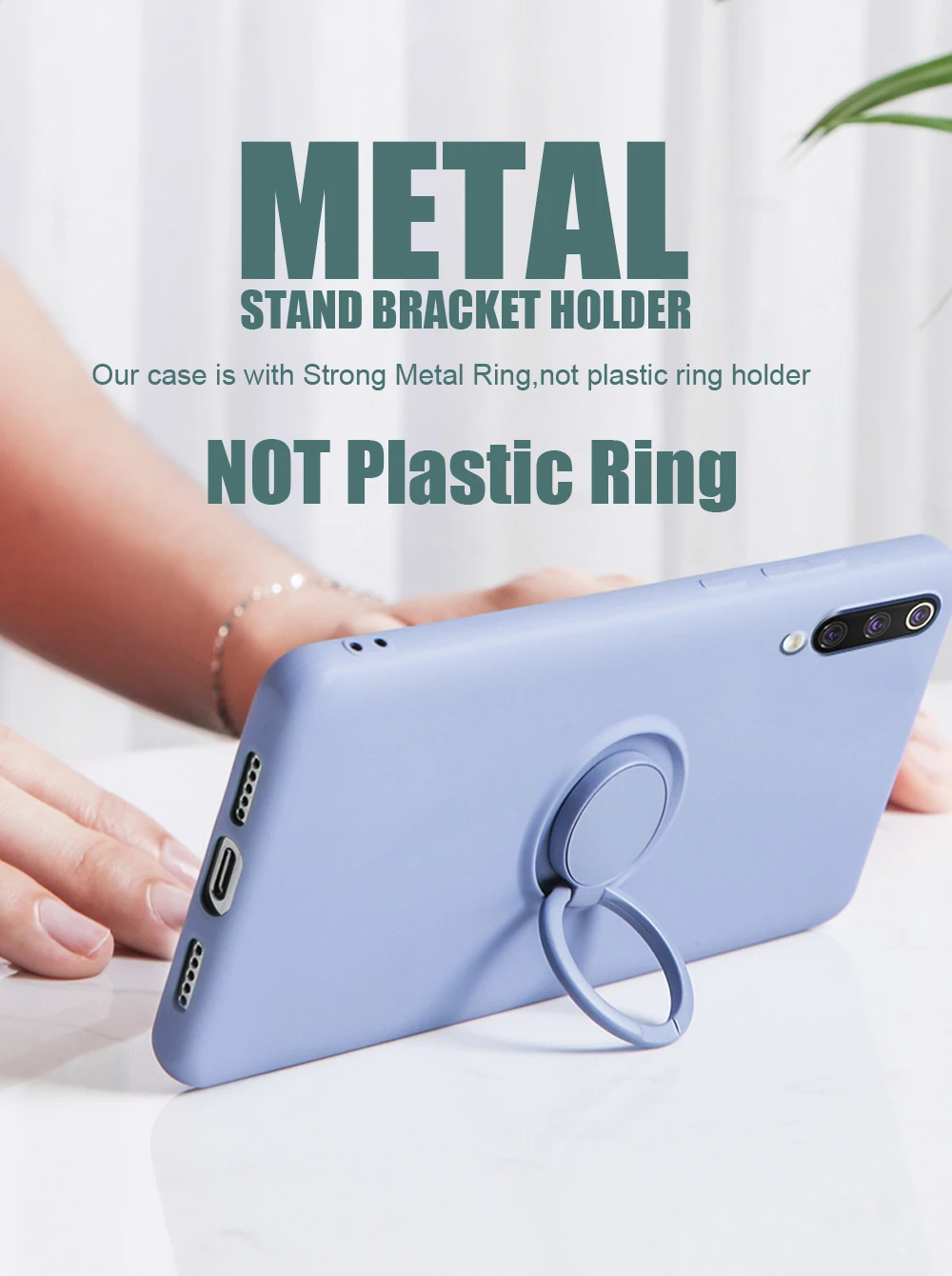 Силиконовый чехол с металлическим кольцом для samsung Galaxy A50 A70 A50S A70S Note 10 Pro 9 S10 E S10E S9 S8 Plus, мягкий силиконовый защитный чехол для телефона