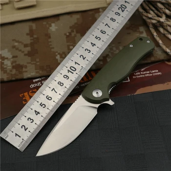 

D2 knife folding pocket knife army knives hunting knife survival straight tactical utility outdoor knife G10 Handle Ball Bearing