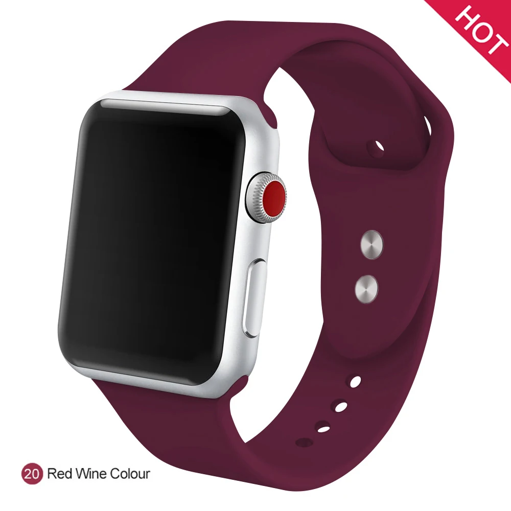 Мягкий силиконовый сменный спортивный ремешок для 38 мм Apple Watch Series1 2 3 4 5 42 мм ремешок для наручных браслетов для iWatch Sports Edition