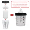 New Paint Spray Gun Cup 160/400/600/800ml Paint Mixing Cup 10pcs Disposable Paint Cup Spray Gun Pot with Inner Cup with Lids 3