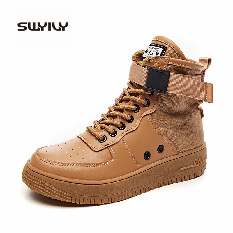 

SWYIVY Genuine Leather Sneakers Women Shoes High Top Autumn Casual Shoes 2019 New Female White/black Sneakers Women Vulcanized
