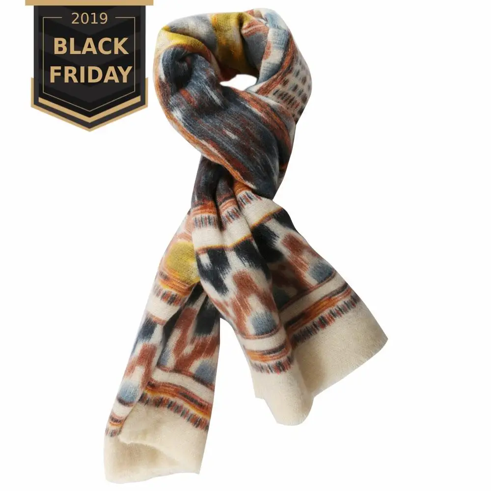 Fashion Square Scarf Women Geometry Printed Winter Warm Female Trendy Ashmere Shawls Foulard Femme Hiver Blanket Cotton Scarves