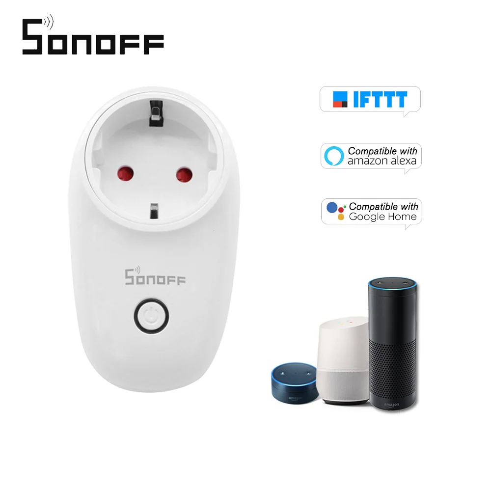 SONOFF S26 Wifi умная розетка беспроводной пульт дистанционного управления смарт-переключатель умная розетка Совместимость с Amazon Alexa для Google Home