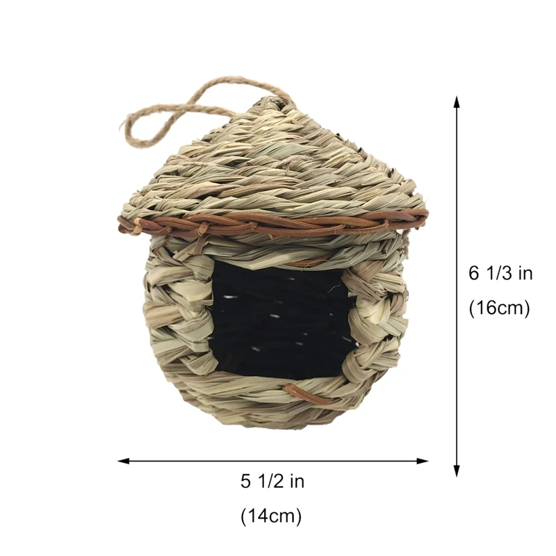 LBER Grass Bird Hut, уютное место для отдыха для птиц, обеспечивает укрытие от холода, ручные тканые птичьи домики гнездо идеально подходит для плавника