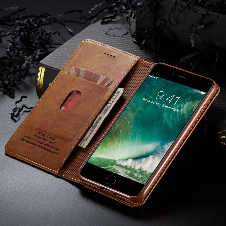 Чехол книжка из искусственной кожи с отделениями для карт iPhone 7Plus 8