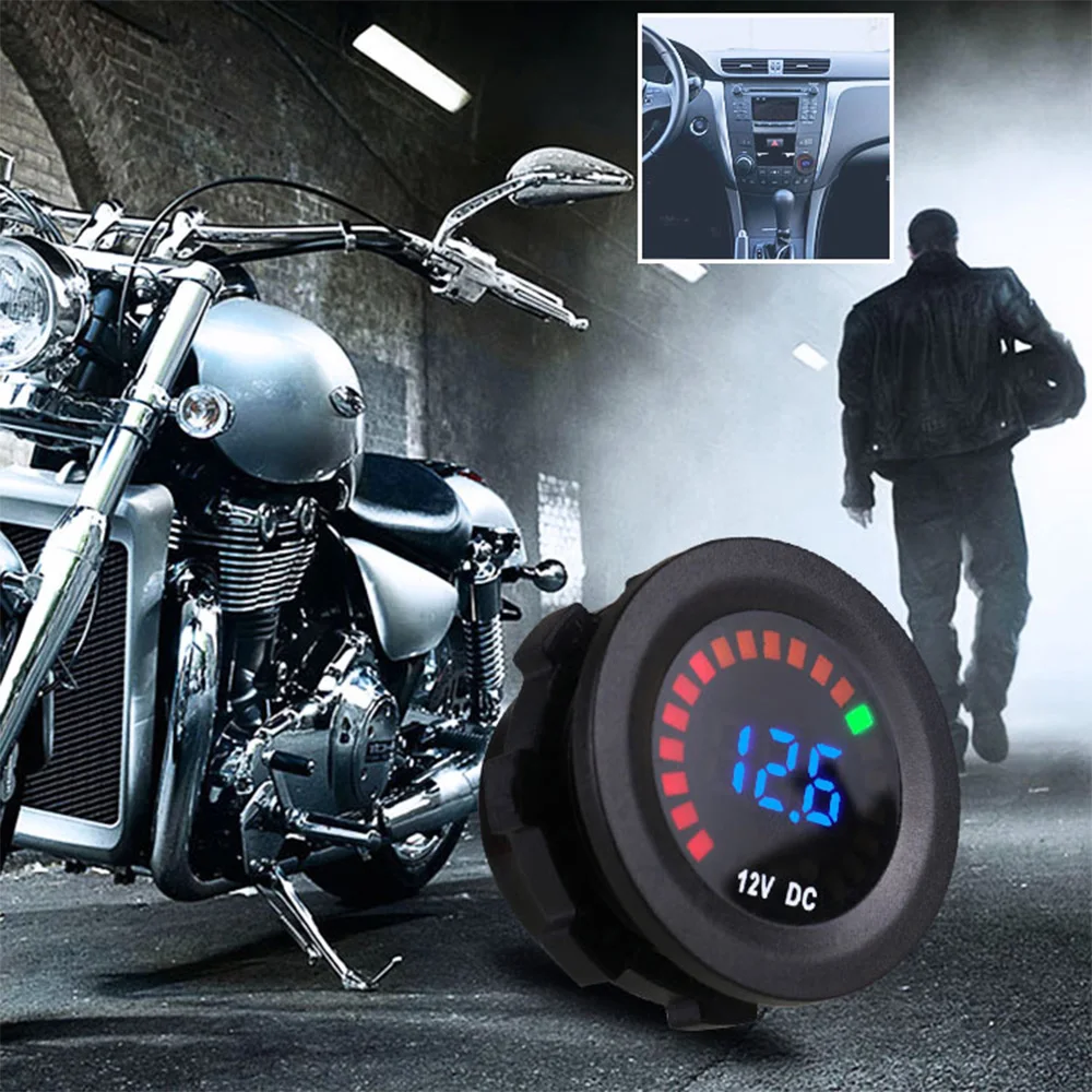

12V Car Motorcycle Waterproof LED Digital Panel Display Voltmeter Voltage Volt Meter Gauge N14
