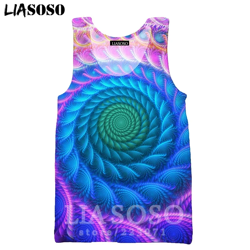 22 Psychedelic головокружение жилет LIASOSO для мужчин женщин Аниме Толстовка 3D принт О образным вырезом майка без рукавов хип хоп пуловер A328-10 - Цвет: 22