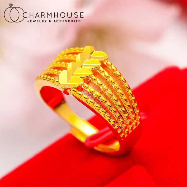 Buy 24K Gold/au999 Solid Rings Flower Ring Gold Ring Wedding Ring Charm &  Fashion Classic Ring Fine Jewelry Engagement Ring Online in India - Etsy