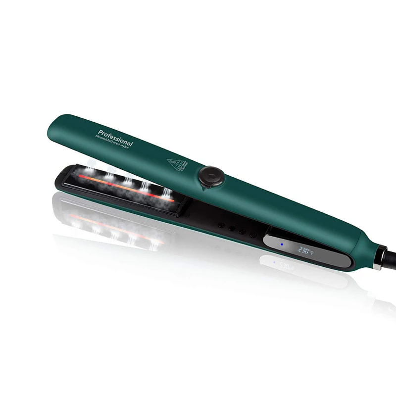 Alisador de Vapor Cuidados com o Cabelo 2 em 1 Profissional Cerâmica Turmalina Vapor Flat Iron Display Led Alisamento Curling Ferro Ferramenta 17 flat iron display led 2 em 1