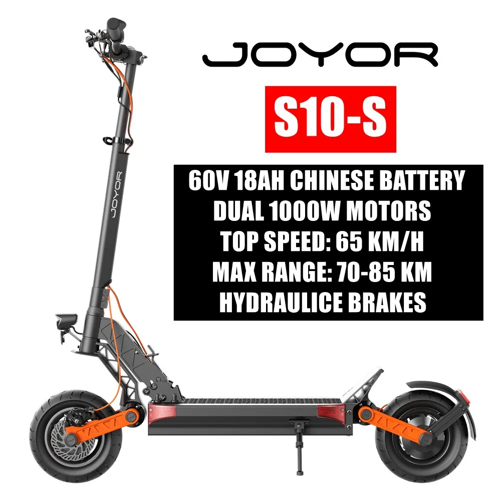 JOYOR – trottinette électrique S10-S 2000W pour adultes, 65 KM/H, 60V,  18ah, pneus 10 pouces, amortisseurs, autonomie de 85KM - AliExpress