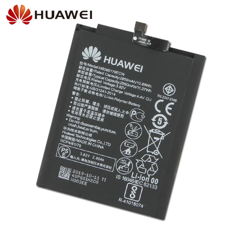 Оригинальная сменная батарея для huawei Nova 2 CAZ-TL00 CAZ-AL10 Nova2 HB366179ECW настоящая батарея для телефона 2950 мАч