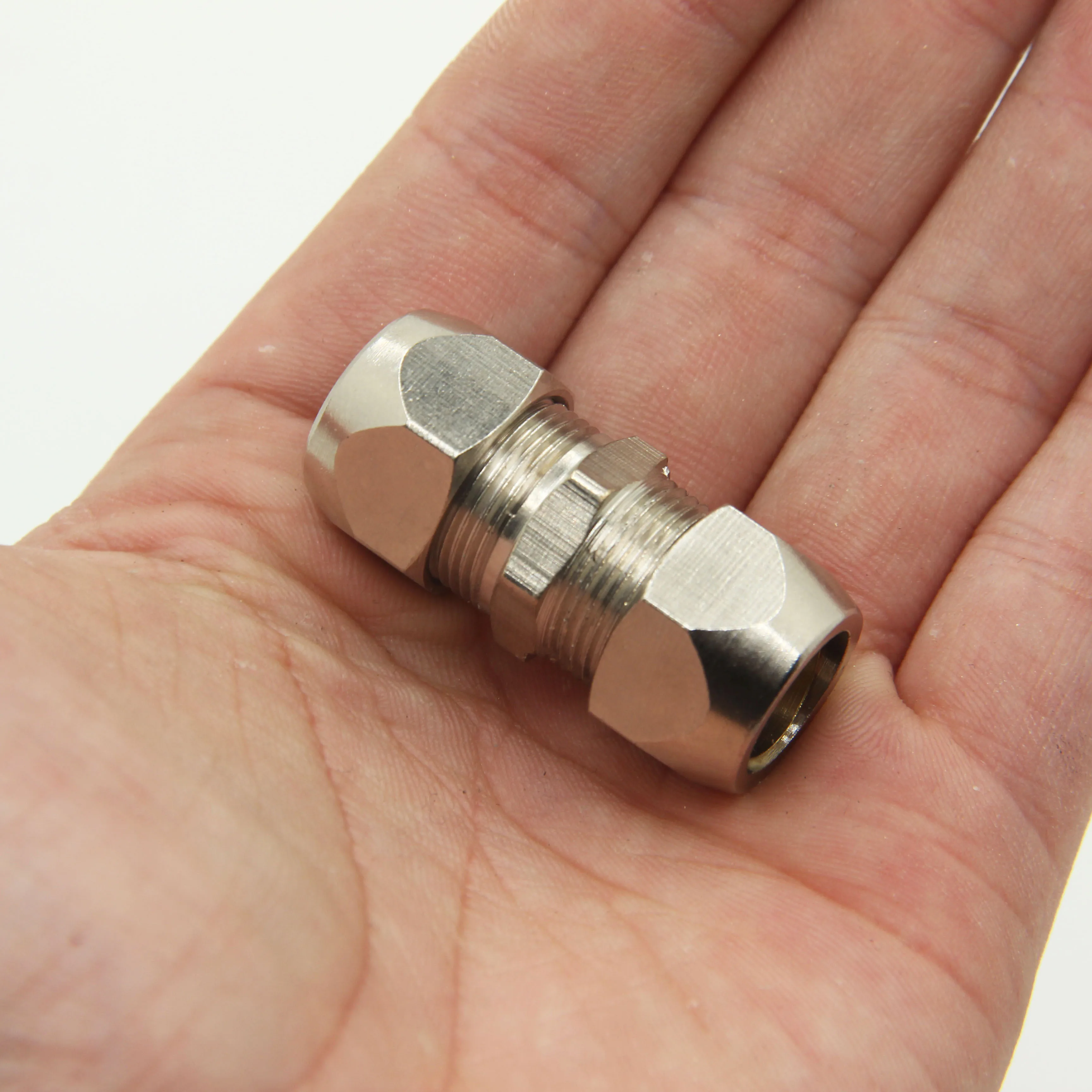 Nickel plating on copper Compression Ferrule Tube Fitting 4-16mm Brass Pipe Double Card Set Copper Joints Tubing Nut Lock Double pipe fitting,water pipe fitting,hose pipe fitting
