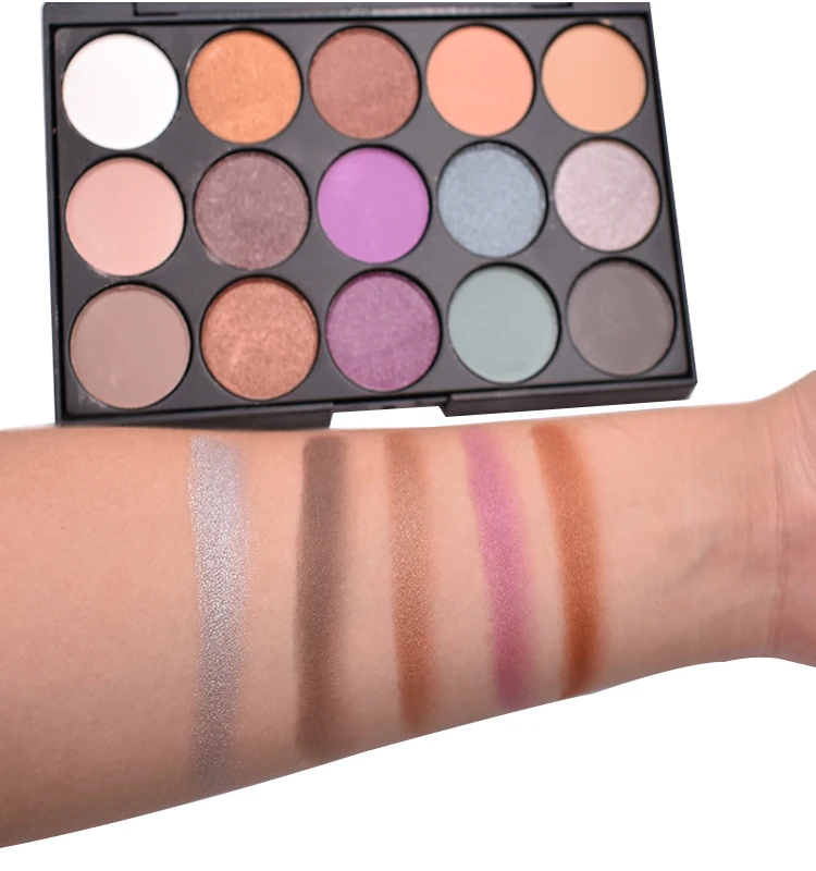 Cosmetic Makeup OEM 15 color Eyeshadow Palette low moq Matte Shimmer Eyeshadow Palette