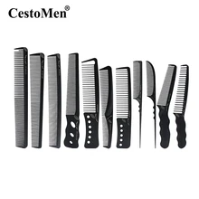 Peine profesional de carbono para peluquería, peines de corte de pelo antiestáticos para hombre, peine de peinado para salón de peluquería, herramientas de corte de pelo