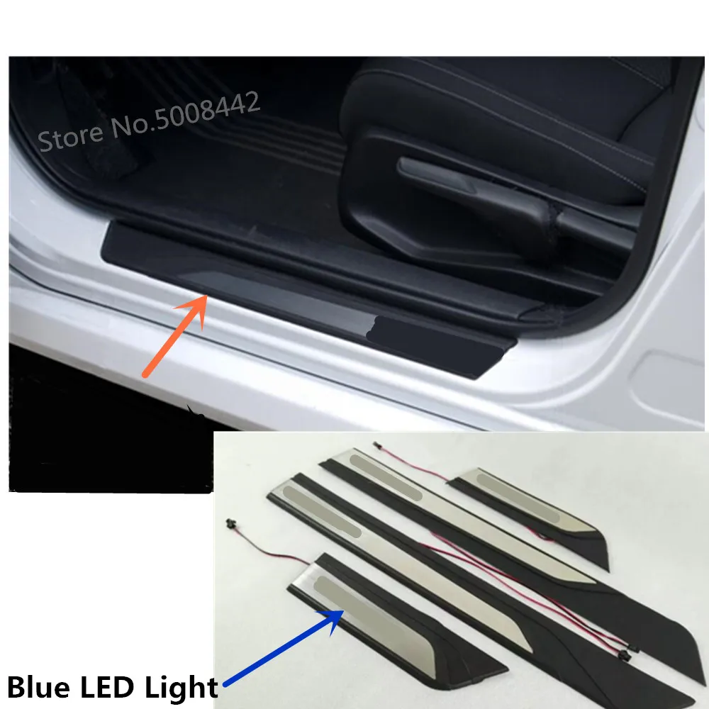 

For Honda Civic 10th 2016 2017 2018 2019 2020 2021 Car Styling Pedal Door Sill Scuff Plate Stick-Blue Led-threshold Frame Lamp