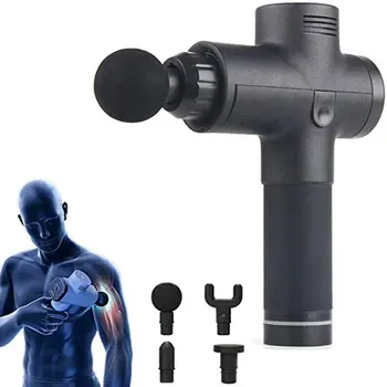 

Muscle Massage Gun Sport Therapy Massager Body Relaxation Pain Relief Slimming Shaping Massager 4 Heads With Bag