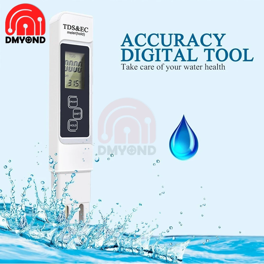 3 в 1 TDS EC цифровой измеритель ручка проводимости тестер температуры детектор термометр для Аквариума Бассейн гидропонная вода