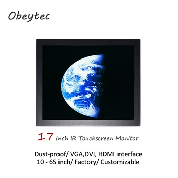 

17" IR touch display with 2-10 touch points, dust-proof, 1280*1024, 250nits, VGA/DVI/HDMI, OB170-IPF02, for computer gaming