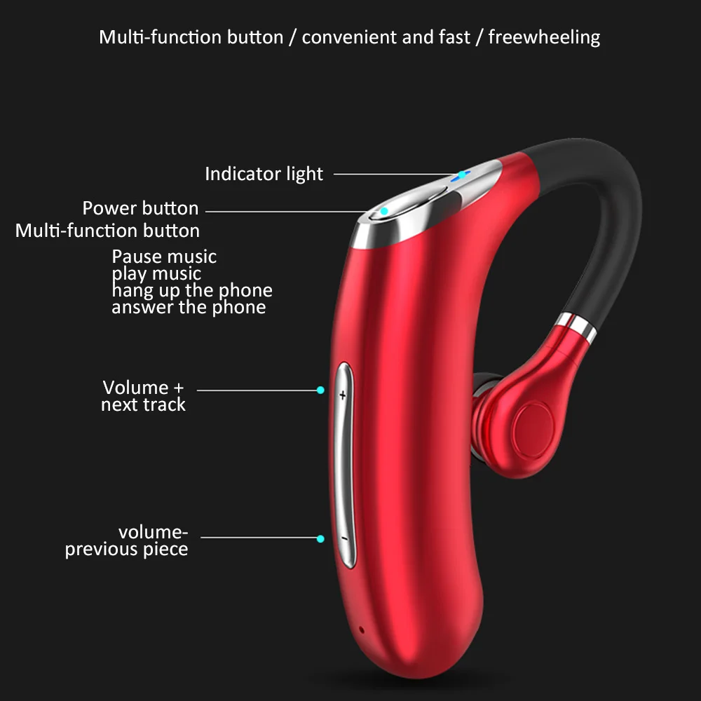 M50 Handsfree Wireless Bluetooth Earphones Noise Headphone Business Headset with Mic for Driver Sport Smartphones