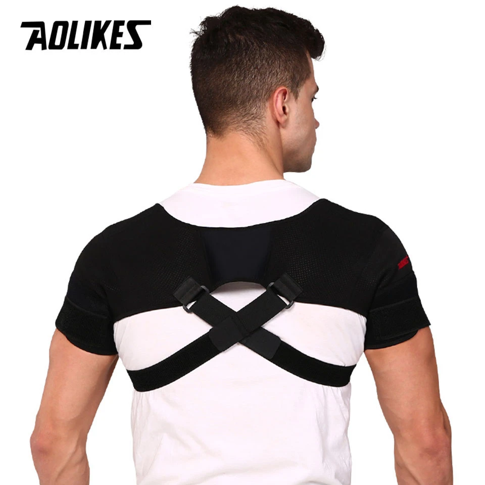 Grommen Goed Door Aolikes Dubbele Schouder Brace Verstelbare Sport Schouder Ondersteuning  Riem Rugpijn Relief Dubbele Bandage Cross Compressie|Rugondersteuning| -  AliExpress