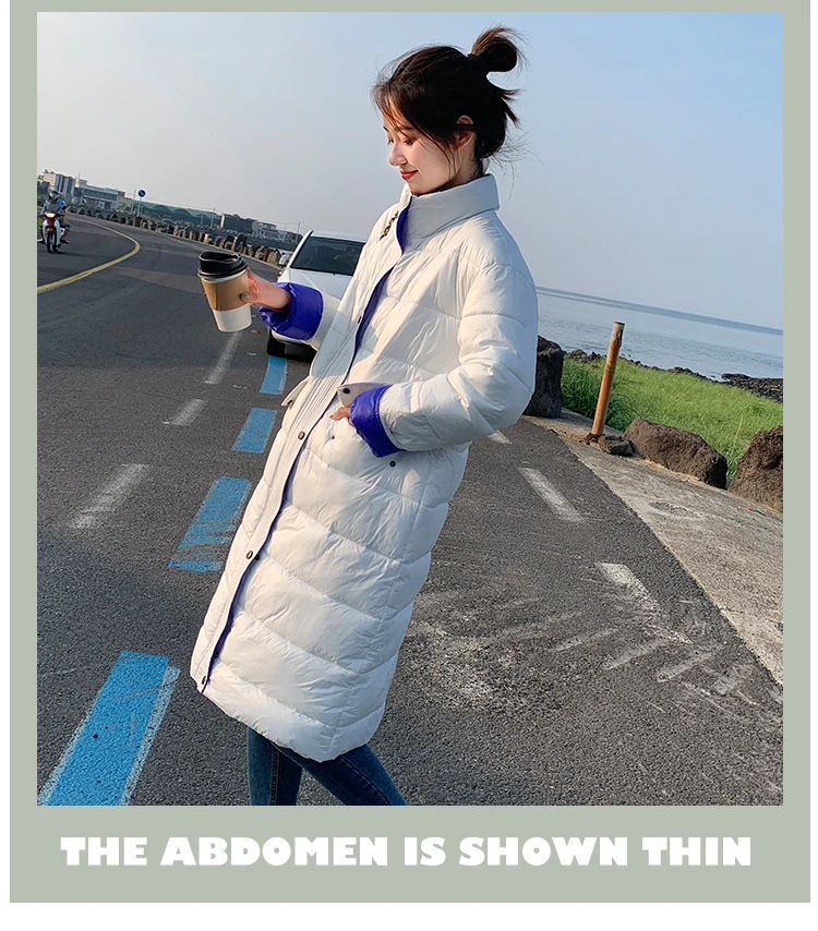 Fashion Cotton Clothing Female New Autumn Winter Parkas Coats Women Korean Loose Standing Collar Long Cotton Jacket XA253