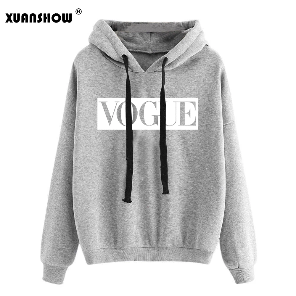 XUANSHOW Для женщин толстовки осень-зима с длинным рукавом Перемычка Hoody пуловер Блуза Топ Bluzy; искусственная кожа; Прямая(дропшиппинг); Damskie Sudadera Mujer