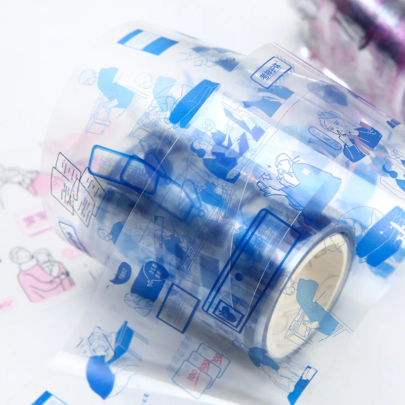 1 шт. Декоративная прозрачная лента васи маскирующая лента японские канцелярские наклейки для скрапбукинга, школьные принадлежности