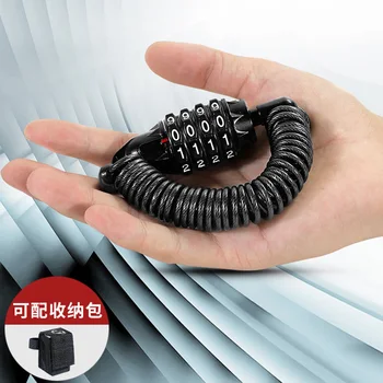 

Mini Portable Spring Anti-theft Bicycle Code Lock 4 Digits Combination Password Bike Lock Spring Disc Cable Wire Security Lock