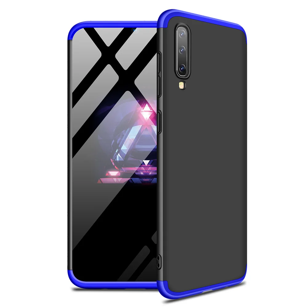 Black and Blue Для samsung A50 чехол Coque samsung A70 чехол 360 Защита противоударный чехол для samsung Galaxy A50S A40 A20 A10 A80 задний Чехол - Цвет: Black and Blue