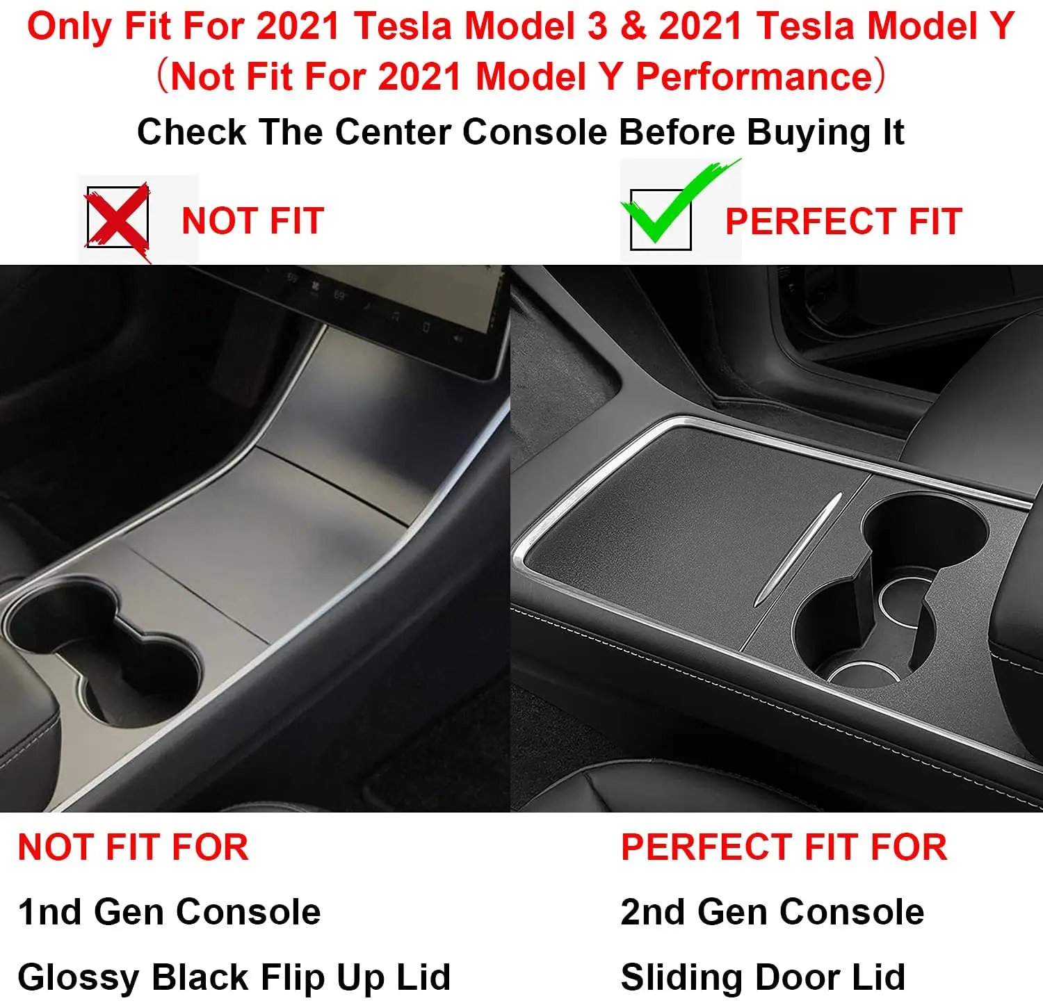 For Tesla Model 3 2021 Model Y Center Console Organizer Tray 1-3PCS Interior Accessories For Tesla 2022 Model 3 Y Storage Box