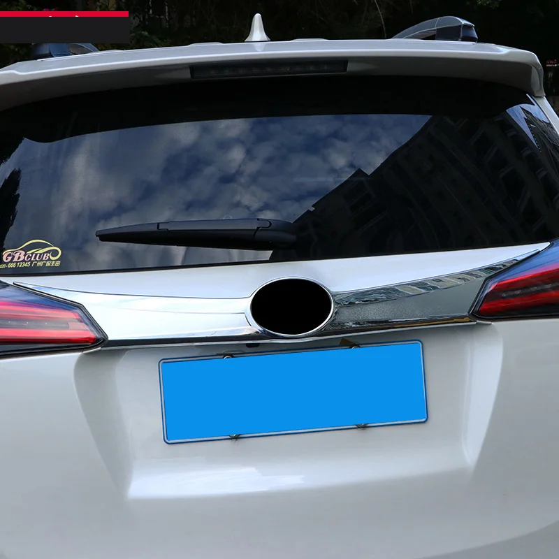 lsrtw2017 car rear window logo trims for toyota rav4 2013 2014 2015 2016 2017 2018 xa40 auto accessories chrome styling | Автомобили и