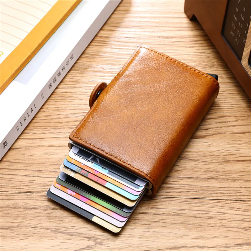 Bycobecy RFID Blocking Casual Credit Card Holder Wallet Unisex Double Box Metal Aluminium Wallet ID Card Case For Drop-shipping