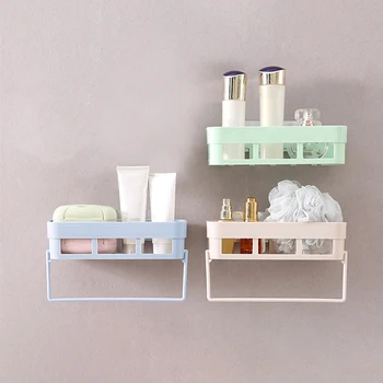 

Bathroom Rack With Towel Hanger Shampoo Wall Shower Shelf Holder Storage Holder Organizer Bathroom Shelf Kitchen Accessories