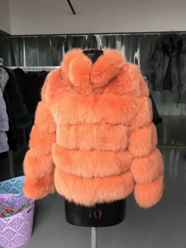 Tatyana Furclub натуральное меховое пальто оранжевое меховое пальто Роскошная зимняя куртка из натурального Лисьего меха модное пальто зимнее меховое пальто для девочек для женщин