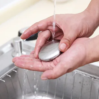 

2020 New Stainless Steel Soap Kitchen Bar Odor Remover Garlic Deodorize Gadget Tools YC041