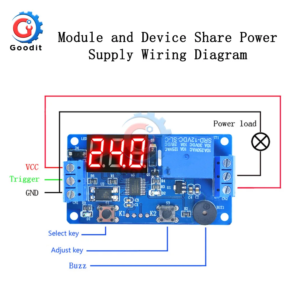 Us 2 17 22 Off Time Delay Relay Controller Dc 12v Digital Led Display Programmable Timer Switch Pnp Sensor Trigger Plc Automation Car Buzzer Relays