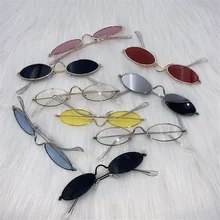 Мужские и женские модные дизайнерские Роскошные брендовые ретро маленькие овальные солнцезащитные очки для женщин винтажные оттенки черные красные металлические солнцезащитные очки Lunette