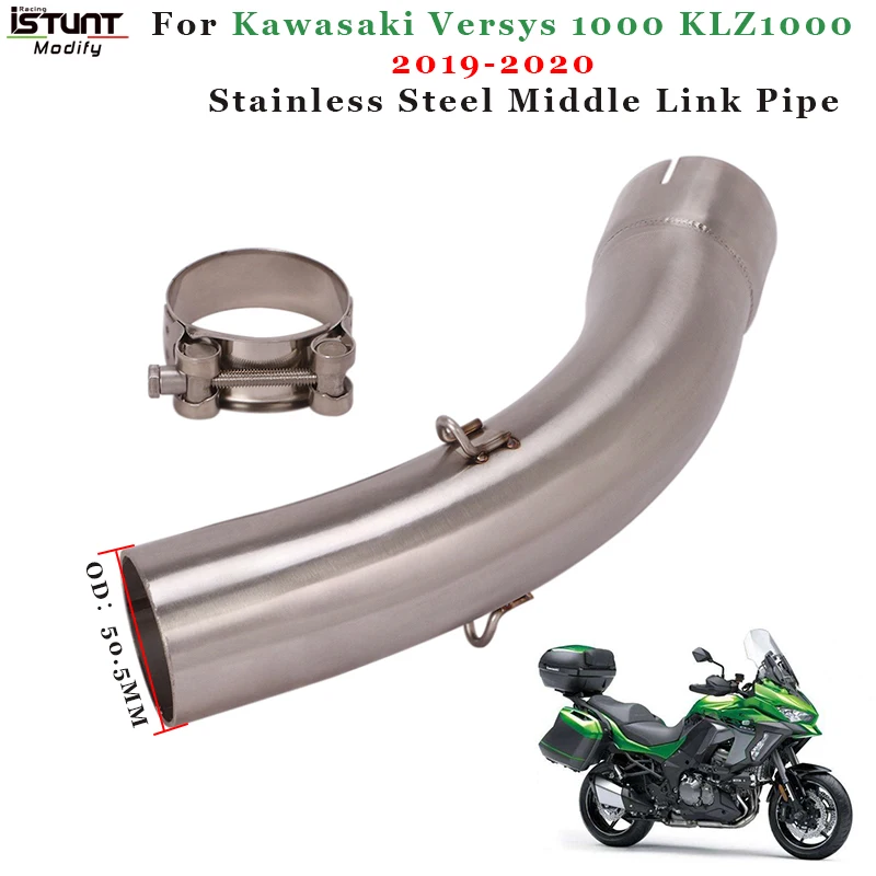 Slip On For Kawasaki Versys 1000 KLZ1000 2019 2020 Middle Link Tube Motorcycle Escape Exhaust Pipe Modified 51mm interface | Автомобили и
