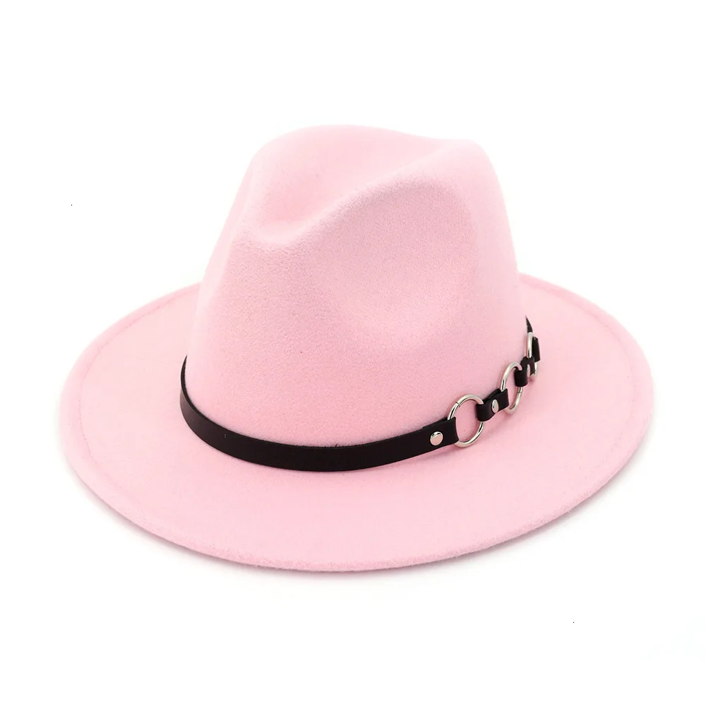 Women Woolen Formal Hat Ladies Wide Brim Hats Fedora Female Elegant Retro Wool Cap Autumn Hats For Women Casual Church Hat