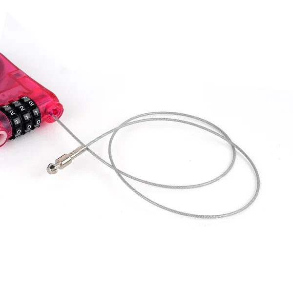 100Pcs/Lot Portable Retractable Bike Bicycle Combination Cable Code Lock Luggage Safety 3 Digit Password Lock