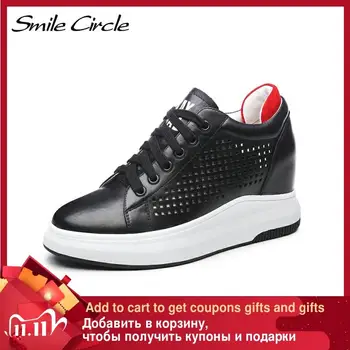

Smile Circle 2018 Spring summer Genuine Leather Sneakers Women shoes Fashion Flat Breathable Shoes Girl Casual woman Shoes